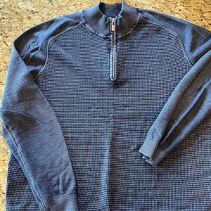 Mens Tommy Bahama Half Zip Waffle Knit Sweater